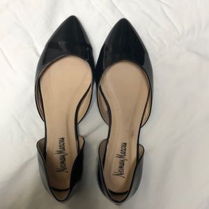 Black patent d’orsay flats
